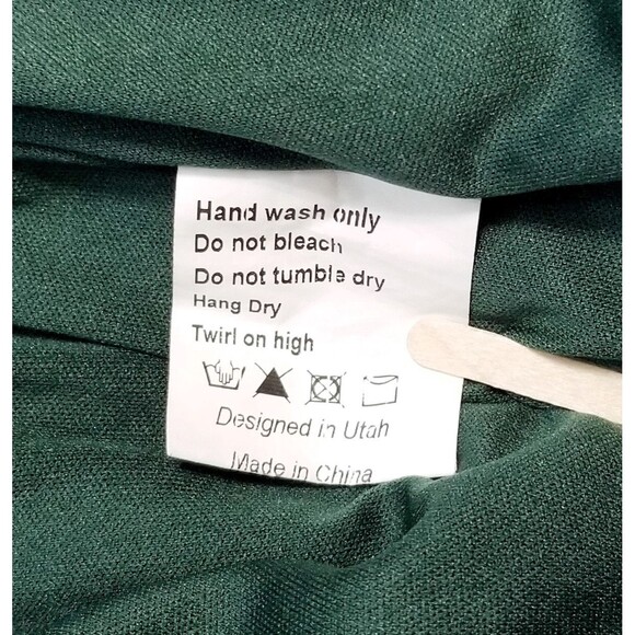 JESSAKAE Dark Green Wonder Dress Sz Large Velvet Long Sleeves Midi Christmas - Picture 7 of 8